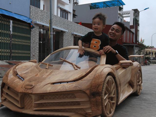 BẮC NINH: Ông bố làm ‘siêu xe’ gỗ cho con giá hơn 100 triệu đồng